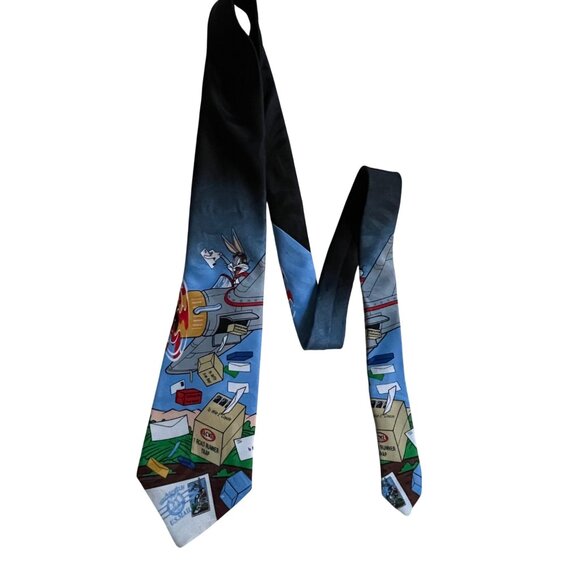 Looney Tunes Stamp Collection Vintage Bugs Bunny Polyester Necktie - Picture 3 of 6